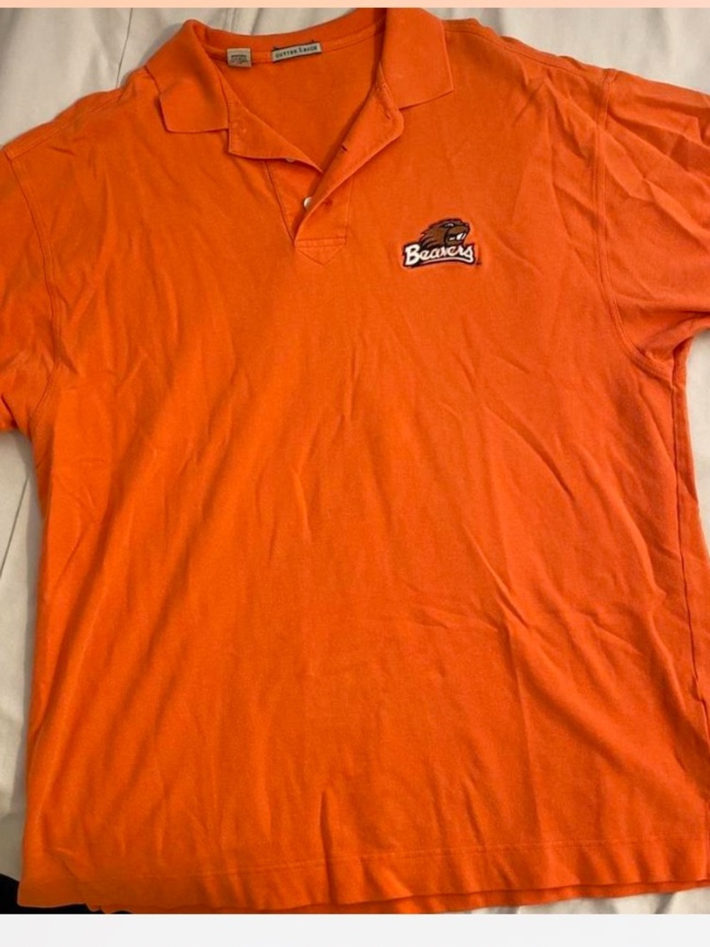 Cutter & Buck Orange Polo with Beavers Logo Sz XL